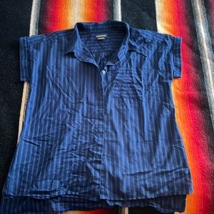 Striped blue ExOfficio button up, L
